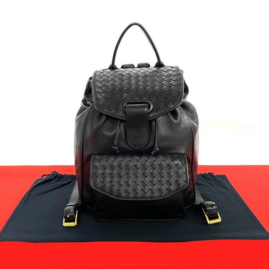 BOTTEGAVENETA Backpack leather black INTRECCIATO