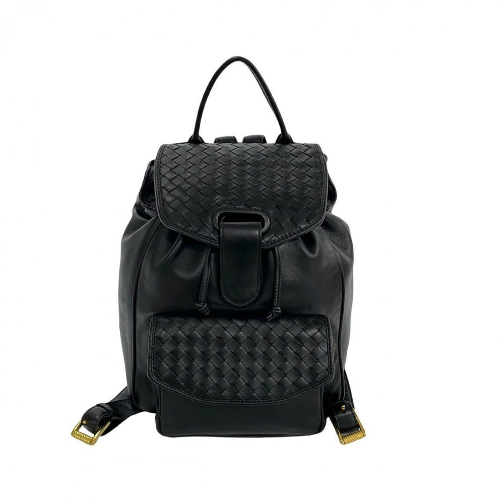 BOTTEGAVENETA Backpack leather black INTRECCIATO