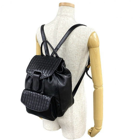 BOTTEGAVENETA Backpack leather black INTRECCIATO