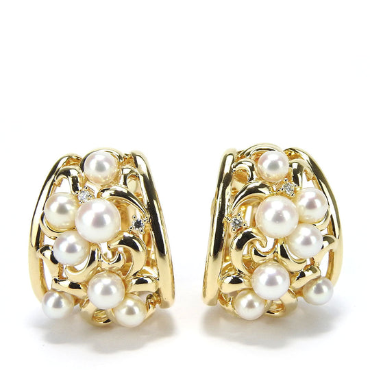 TASAKI Earring 18K Yellow Gold, Pearl, Diamond Yellow Gold Women Used Authentic