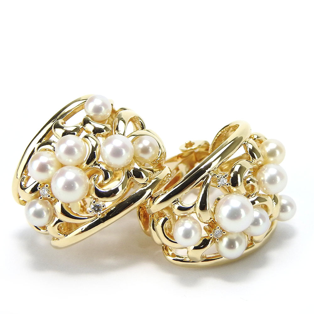 TASAKI Earring 18K Yellow Gold, Pearl, Diamond Yellow Gold Women Used Authentic