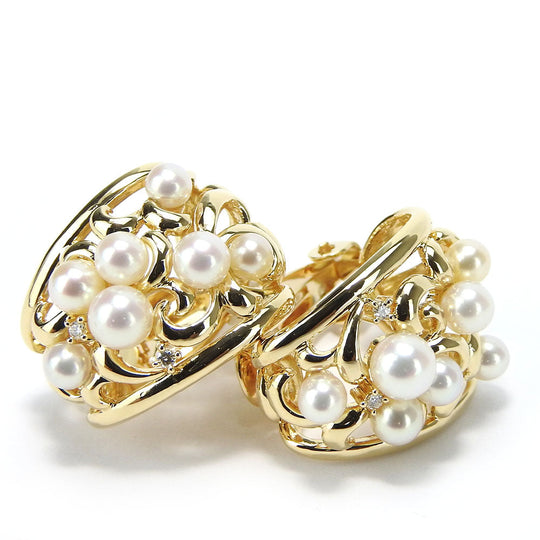 TASAKI Earring 18K Yellow Gold, Pearl, Diamond Yellow Gold Women Used Authentic