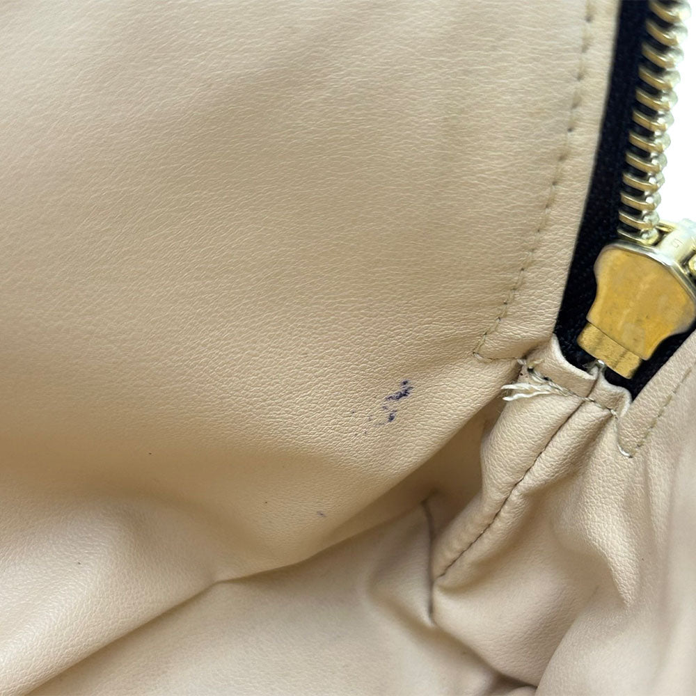 CELINE Pouch PVC, Leather Brown Macadam Women Used Authentic