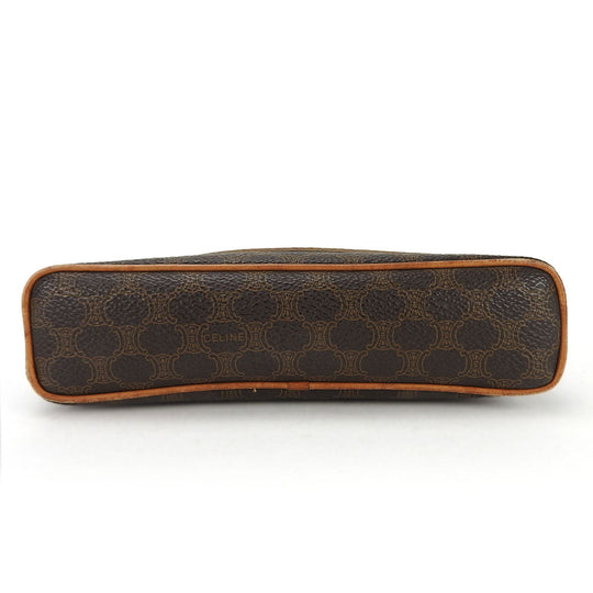 CELINE Pouch PVC, Leather Brown Macadam Women Used Authentic
