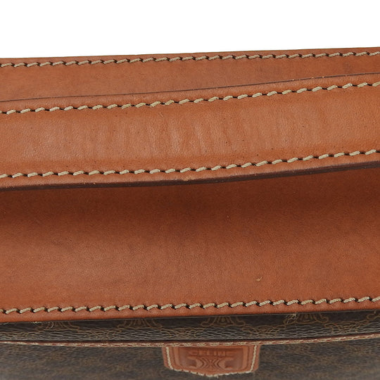 CELINE Handbag PVC, Leather Brown Macadam Women Used Authentic