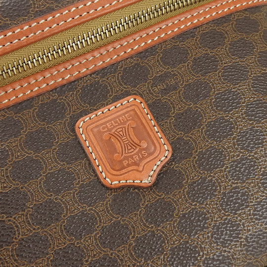 CELINE Handbag PVC, Leather Brown Macadam Women Used Authentic
