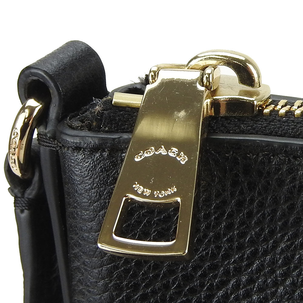 COACH Shoulder Bag 63929 leather black Women Used Authentic