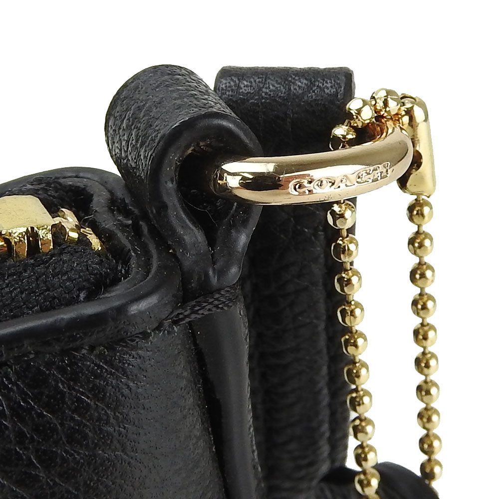 COACH Shoulder Bag 63929 leather black Women Used Authentic