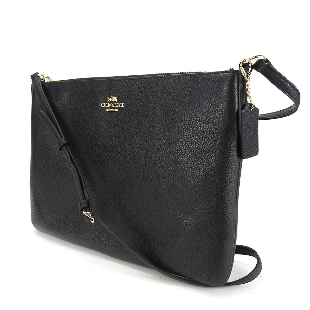 COACH Shoulder Bag 63929 leather black Women Used Authentic