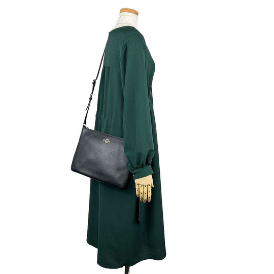 COACH Shoulder Bag 63929 leather black Women Used Authentic