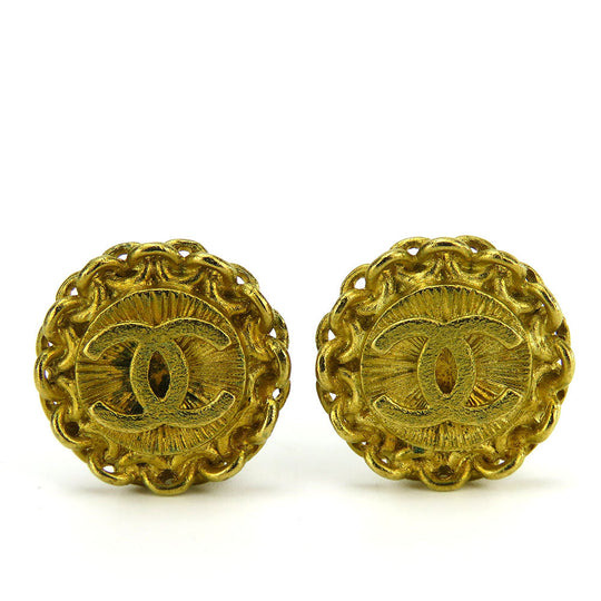 CHANEL Earring metal gold COCO Mark Women Used Authentic