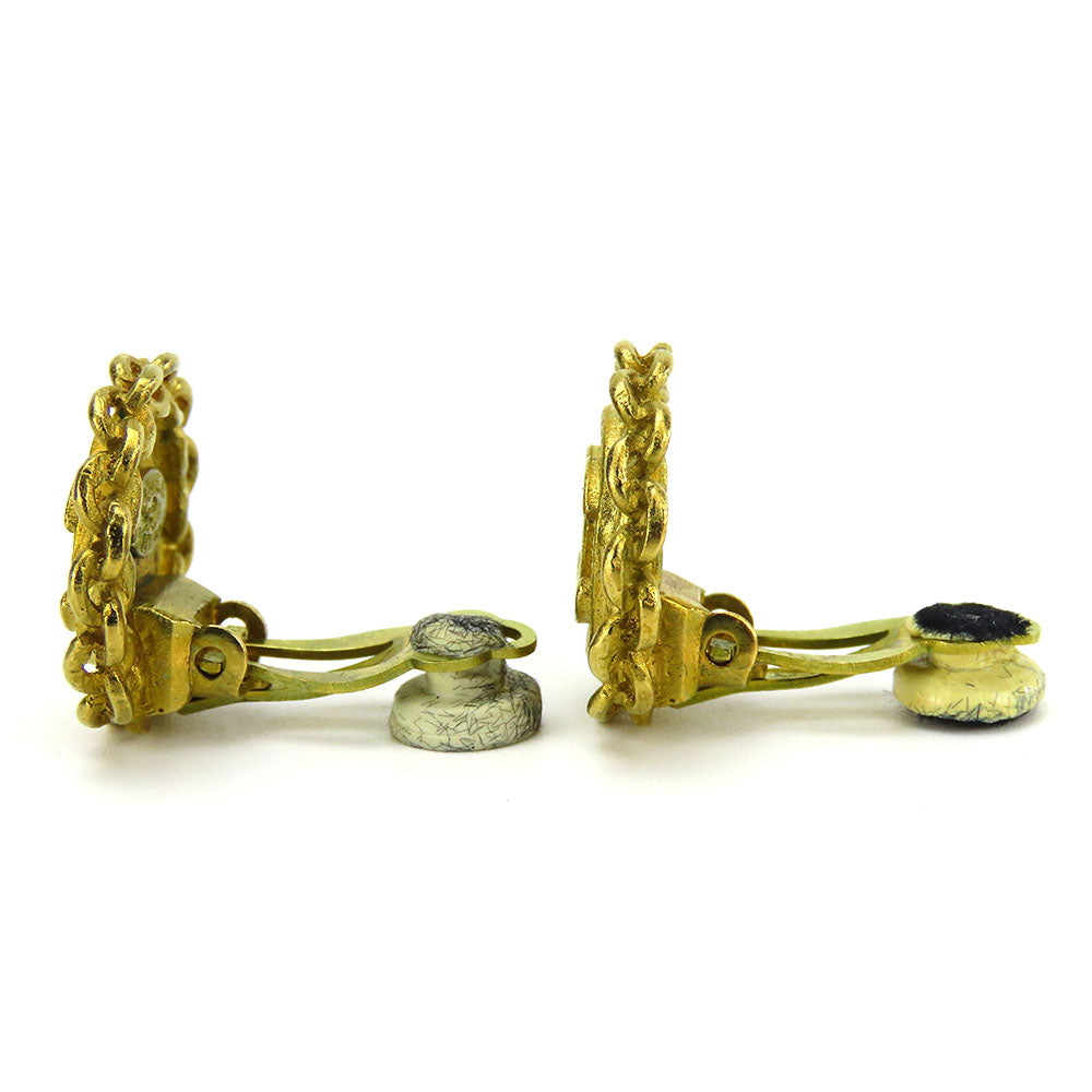 CHANEL Earring metal gold COCO Mark Women Used Authentic