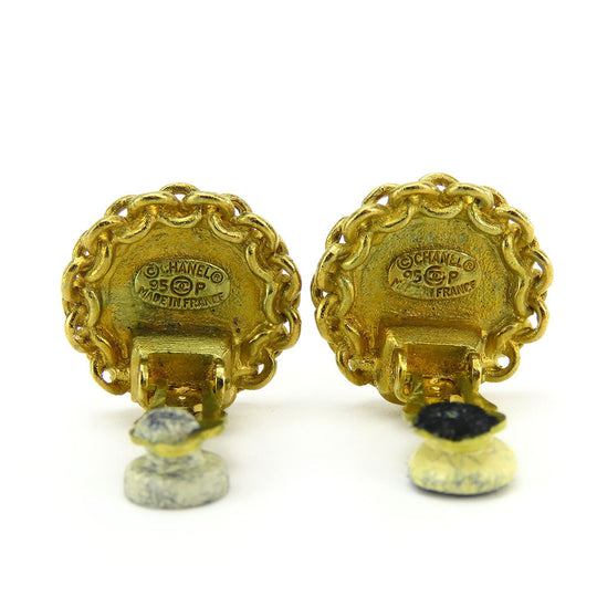 CHANEL Earring metal gold COCO Mark Women Used Authentic