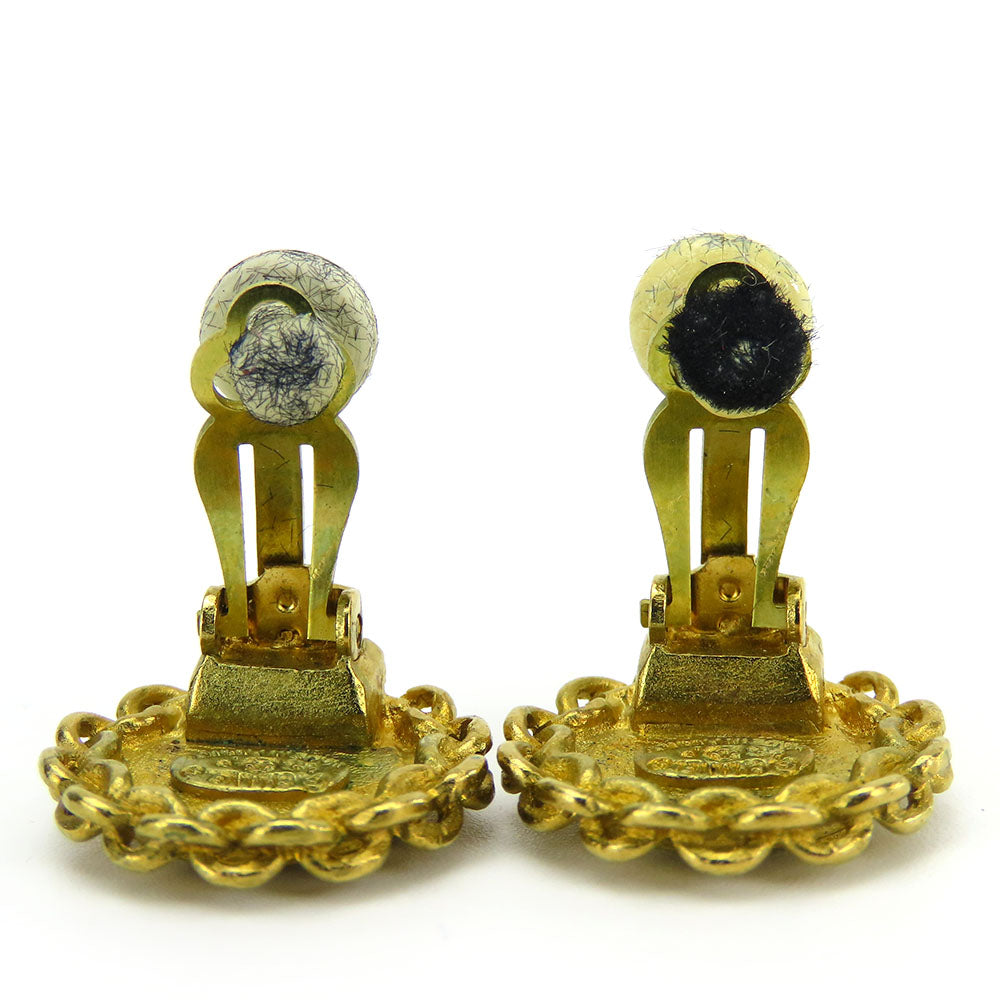 CHANEL Earring metal gold COCO Mark Women Used Authentic