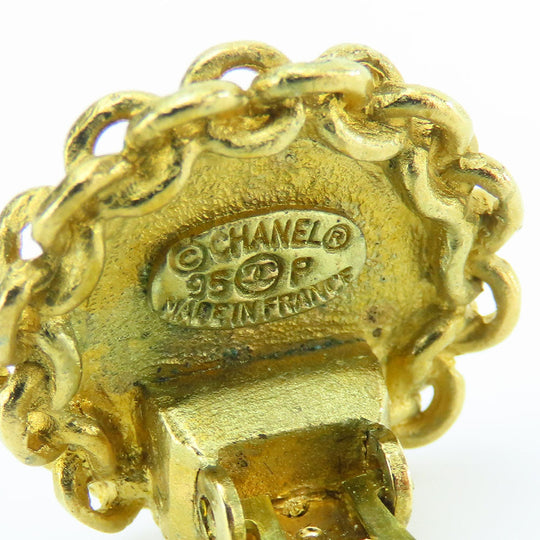 CHANEL Earring metal gold COCO Mark Women Used Authentic