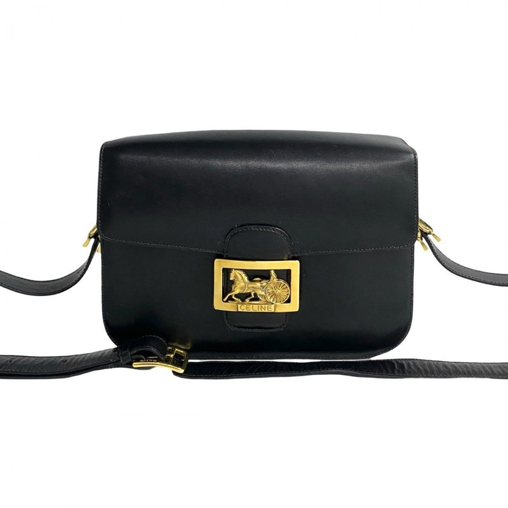 CELINE Shoulder Bag leather black