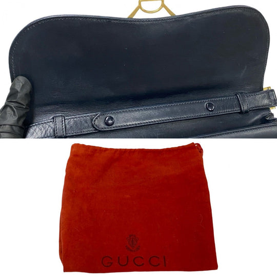 GUCCI Shoulder Bag Calfskin Navy