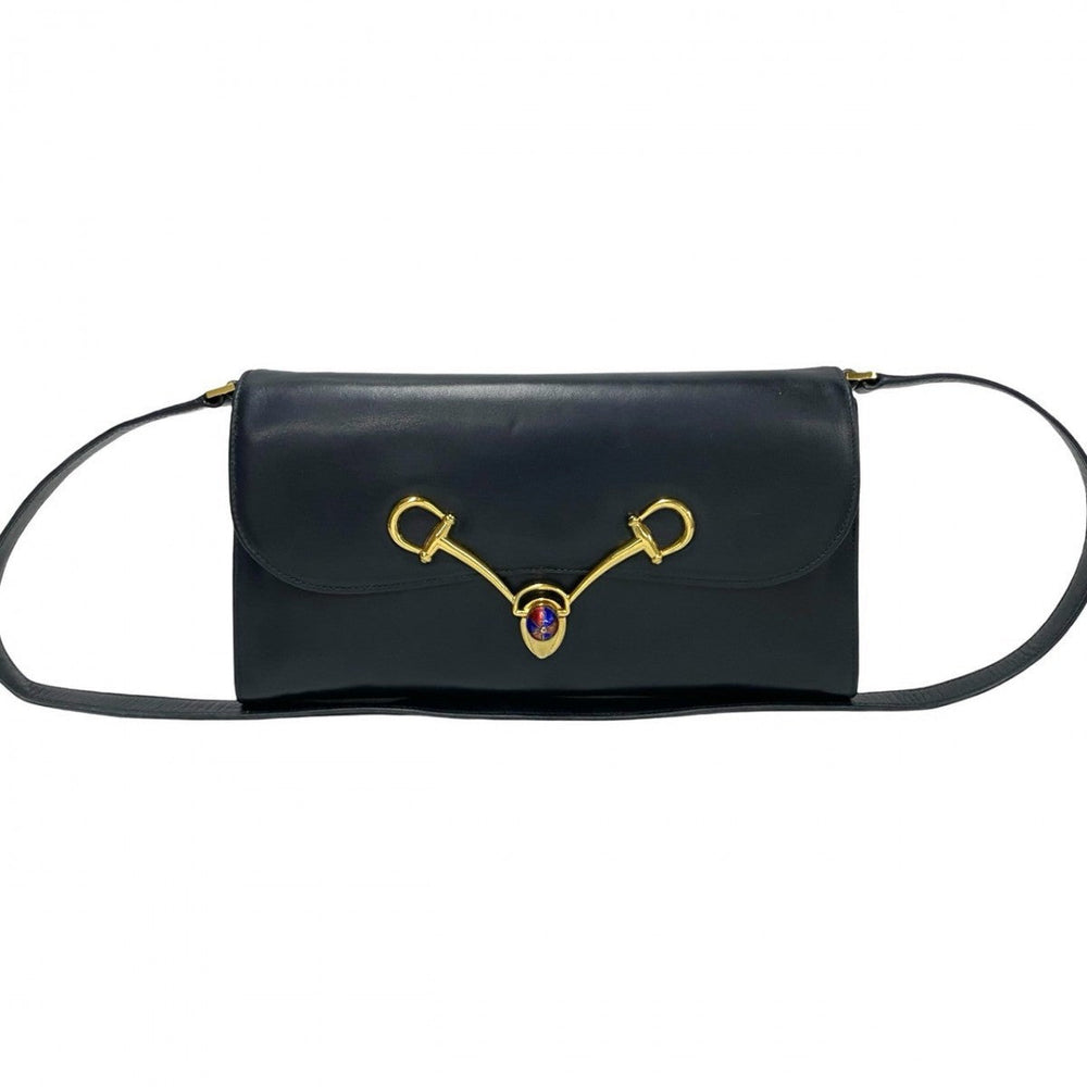 GUCCI Shoulder Bag Calfskin Navy