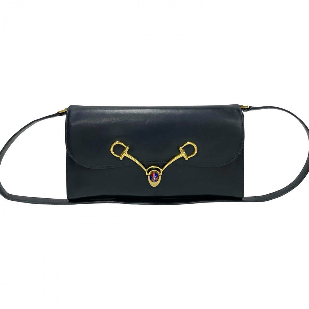 GUCCI Shoulder Bag Calfskin Navy