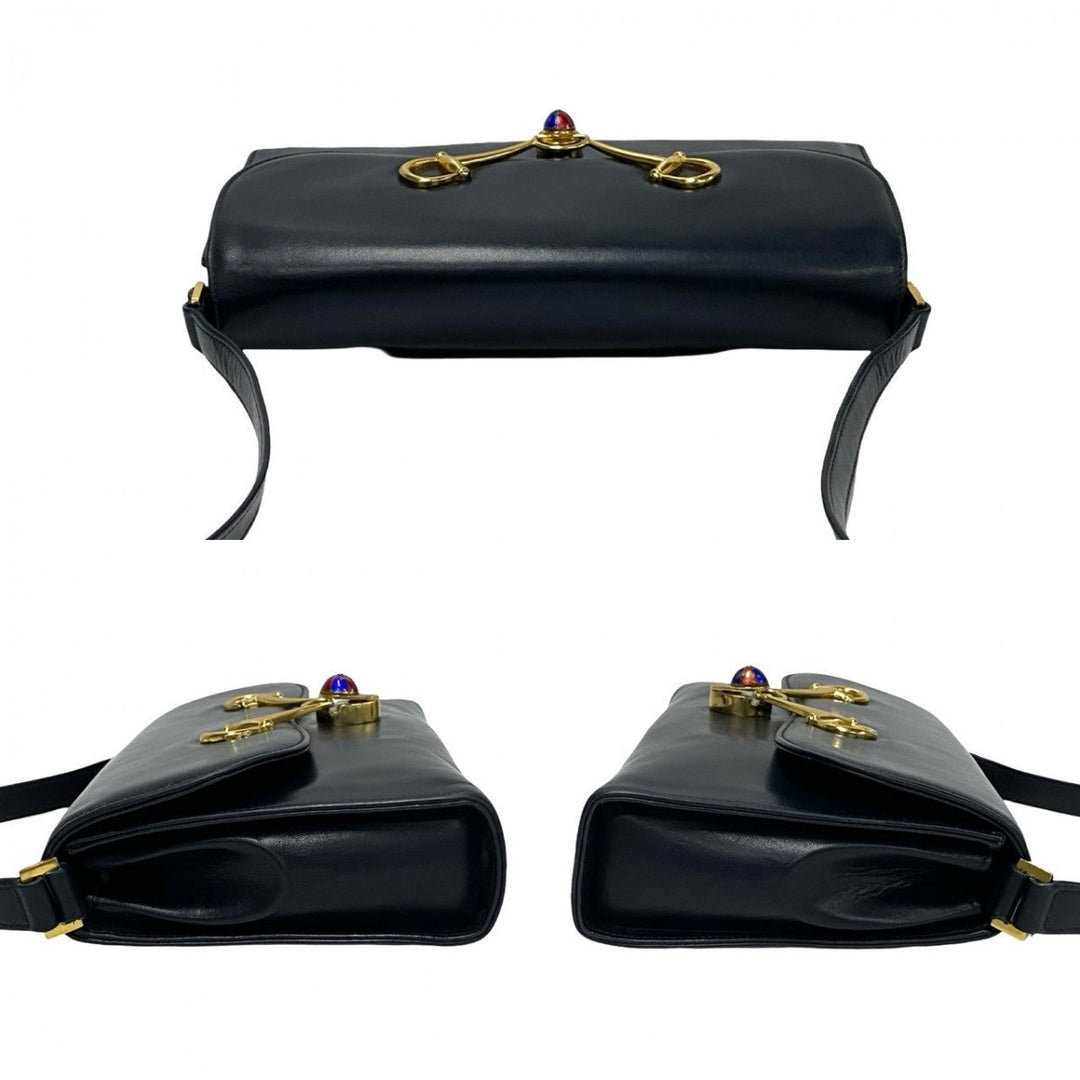 GUCCI Shoulder Bag Calfskin Navy