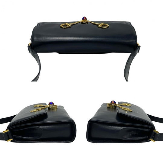 GUCCI Shoulder Bag Calfskin Navy
