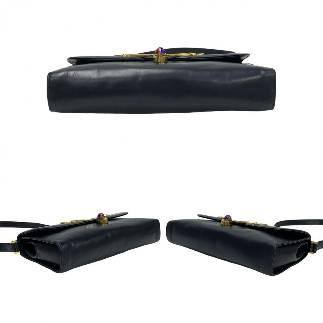 GUCCI Shoulder Bag Calfskin Navy
