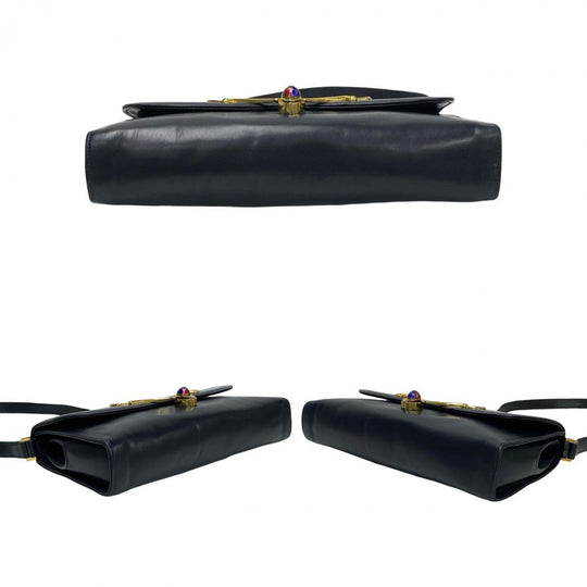 GUCCI Shoulder Bag Calfskin Navy