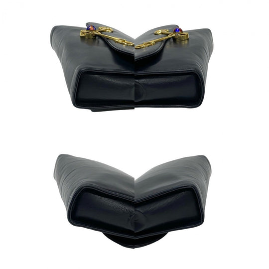 GUCCI Shoulder Bag Calfskin Navy