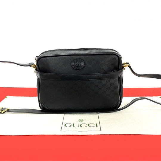 GUCCI Shoulder Bag leather black
