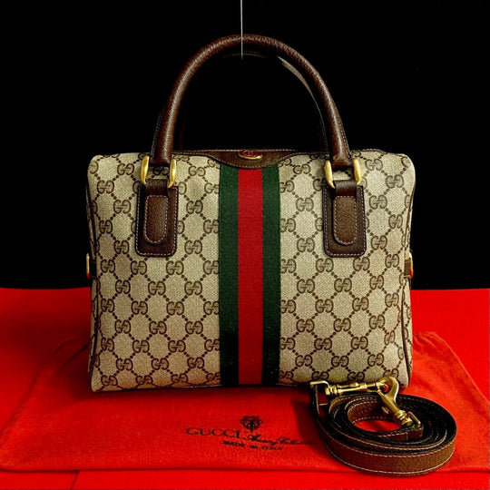 GUCCI Shoulder Bag leather Brown Sherry line