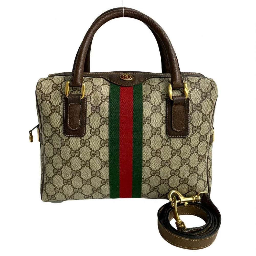 GUCCI Shoulder Bag leather Brown Sherry line