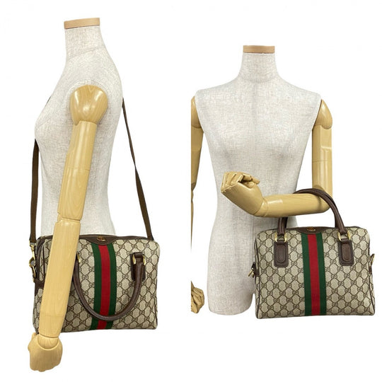 GUCCI Shoulder Bag leather Brown Sherry line