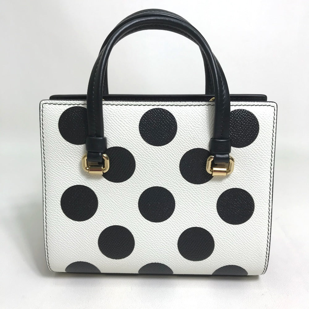 DOLCE&GABBANA Handbag leather White x Black x Red Dot Pattern 2WAY Women Used Authentic