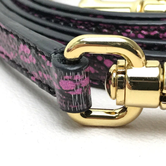 DOLCE&GABBANA Shoulder Bag leather Purple pink Lace Pattern Crossbody wallet bag Women Used Authentic