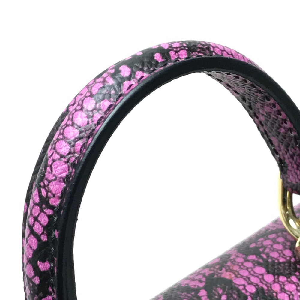 DOLCE&GABBANA Shoulder Bag leather Purple pink Lace Pattern Crossbody wallet bag Women Used Authentic