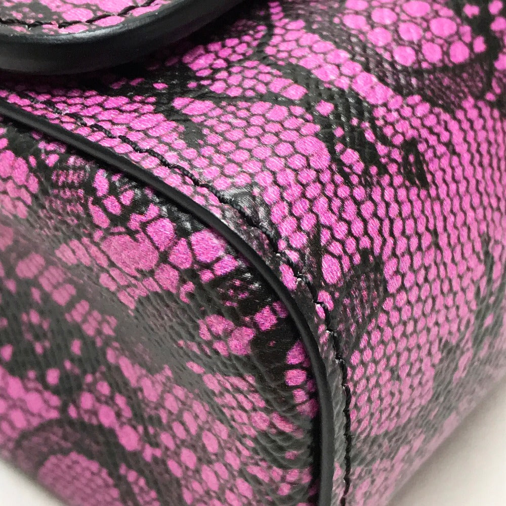 DOLCE&GABBANA Shoulder Bag leather Purple pink Lace Pattern Crossbody wallet bag Women Used Authentic