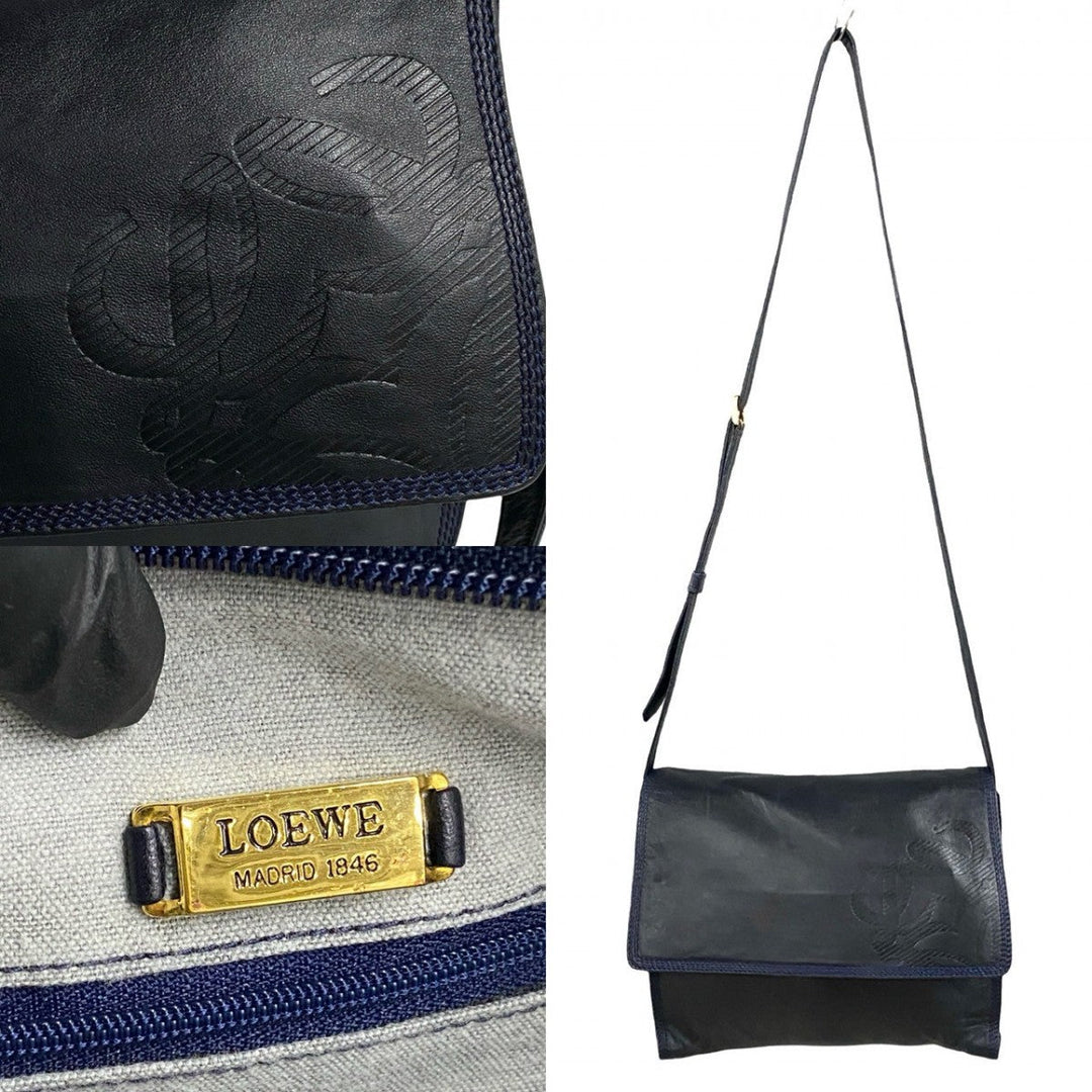 LOEWE Shoulder Bag leather Navy