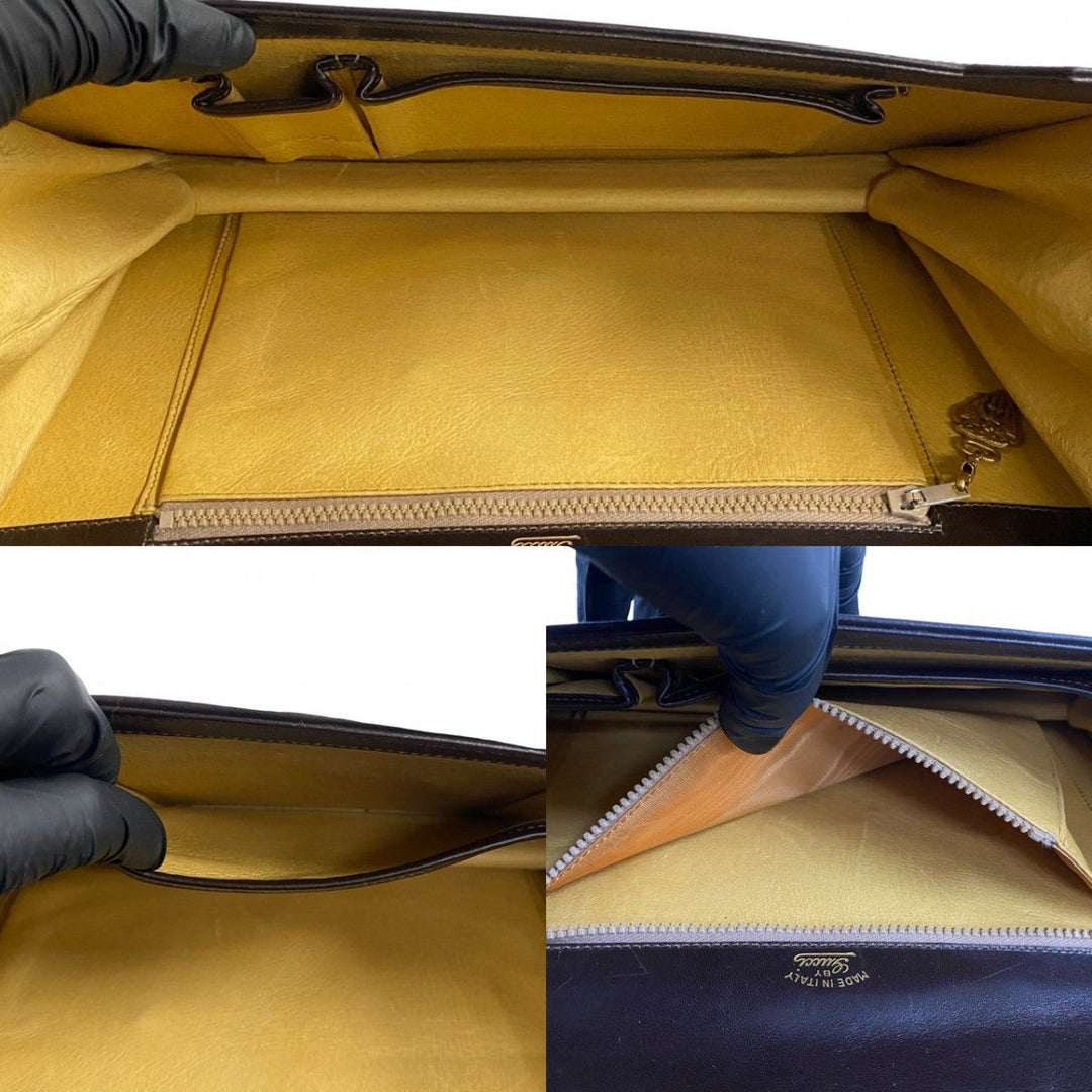 GUCCI Shoulder Bag leather Brown