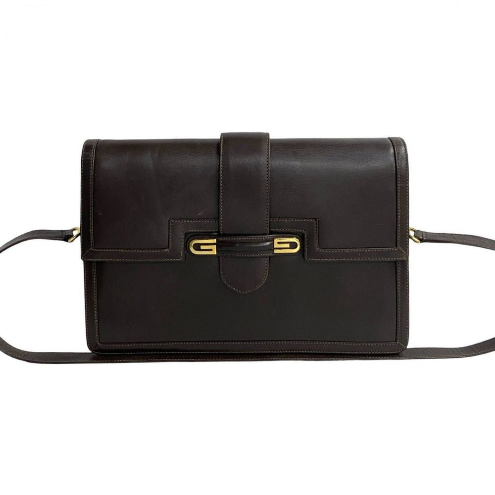 GUCCI Shoulder Bag leather Brown