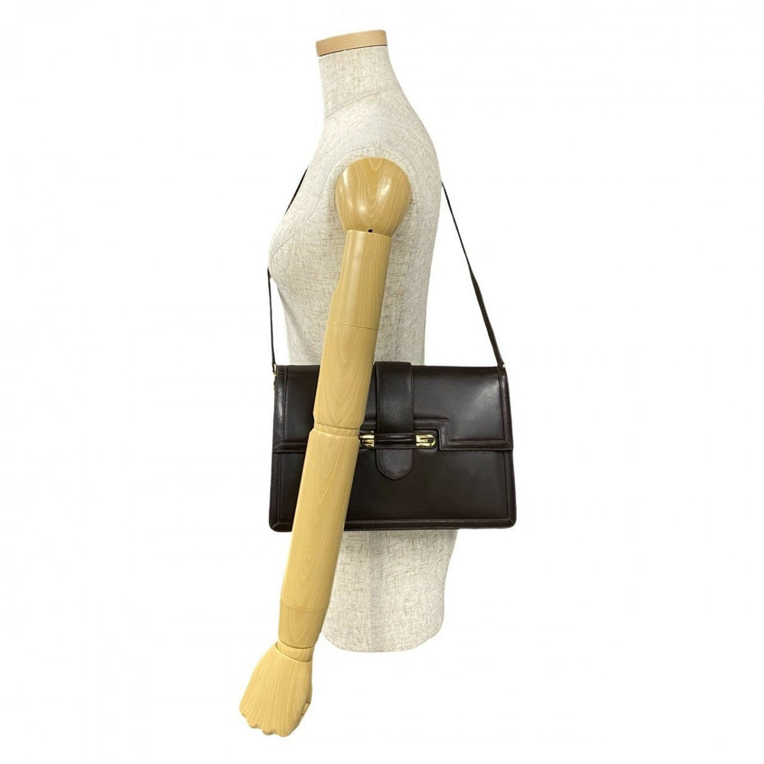 GUCCI Shoulder Bag leather Brown