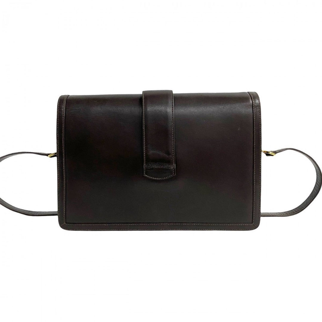 GUCCI Shoulder Bag leather Brown