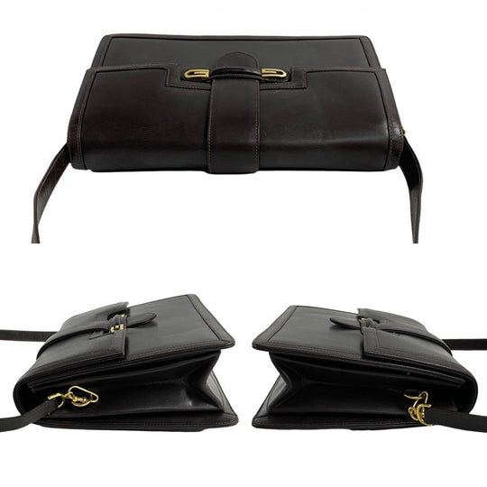 GUCCI Shoulder Bag leather Brown