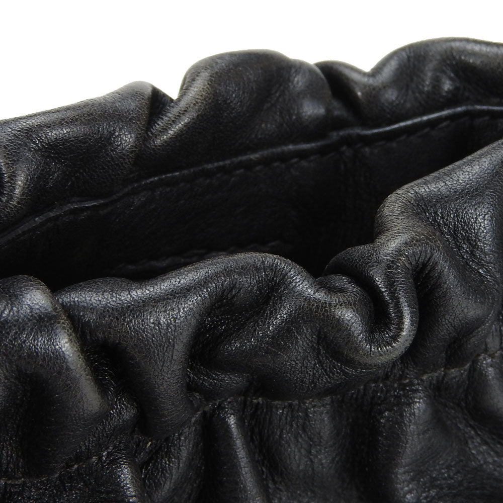 PRADA Shoulder Bag leather black Women Used Authentic