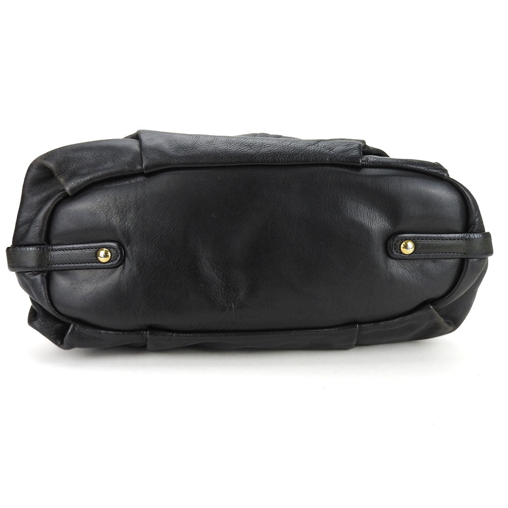 PRADA Shoulder Bag leather black Women Used Authentic