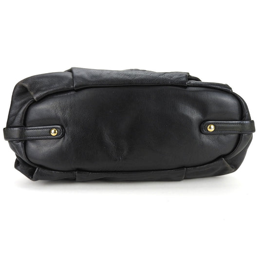 PRADA Shoulder Bag leather black Women Used Authentic