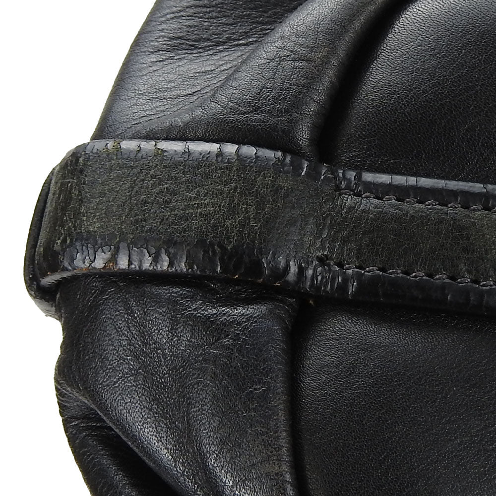 PRADA Shoulder Bag leather black Women Used Authentic