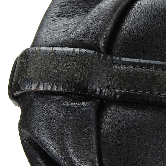 PRADA Shoulder Bag leather black Women Used Authentic