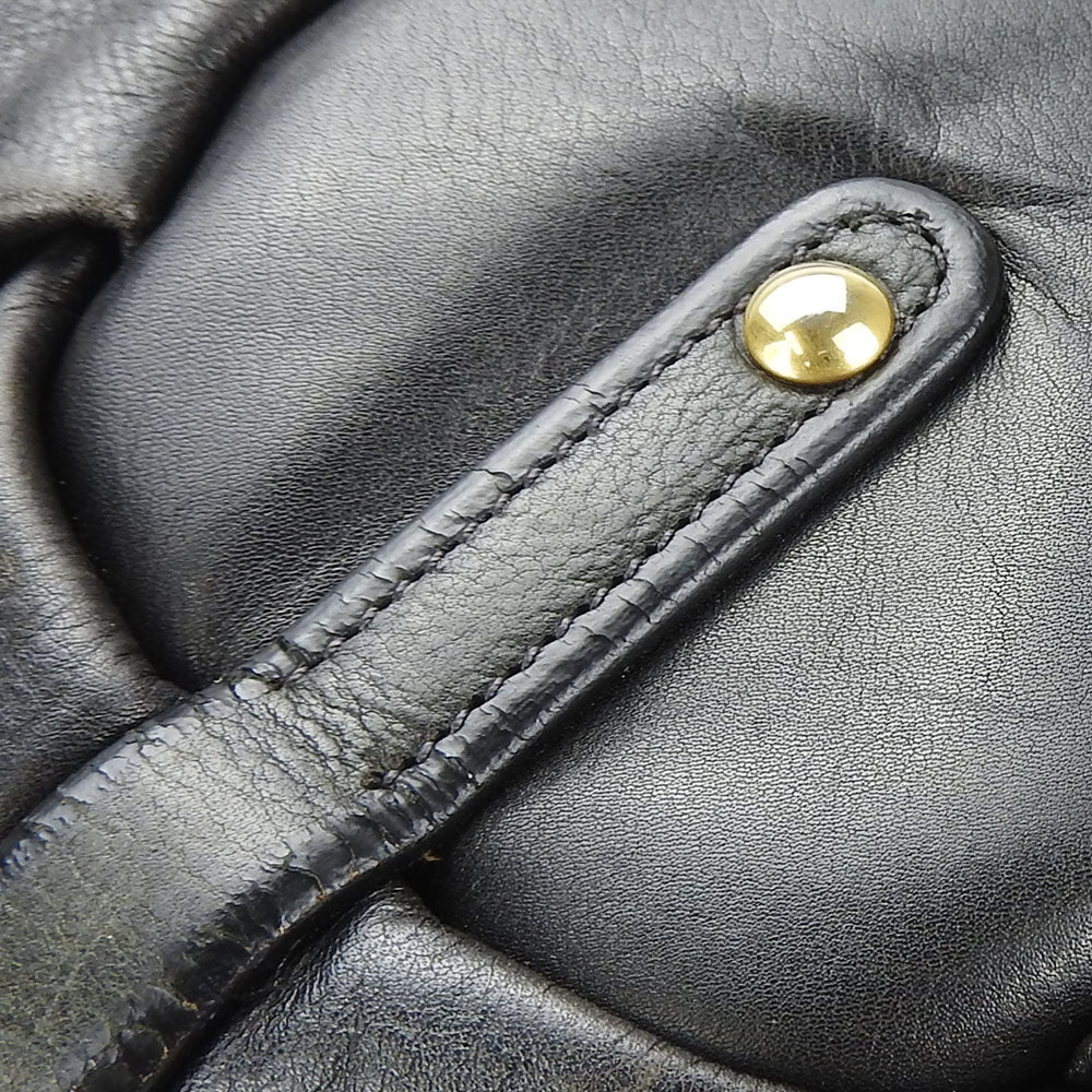 PRADA Shoulder Bag leather black Women Used Authentic