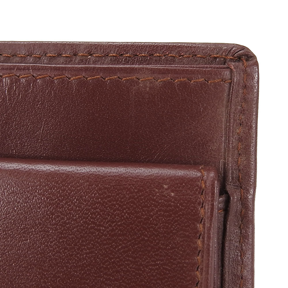 CARTIER Bifold Wallet Calfskin Bordeaux Must Line Women Used Authentic