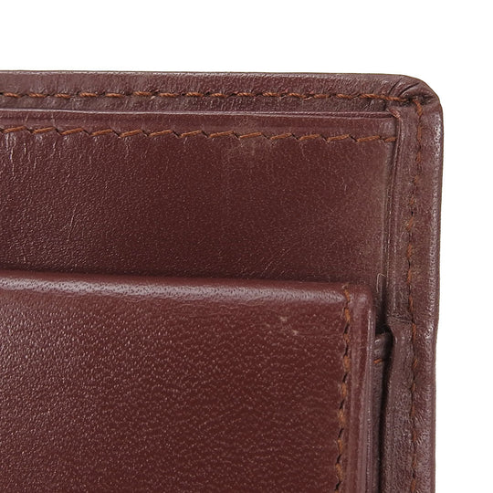 CARTIER Bifold Wallet Calfskin Bordeaux Must Line Women Used Authentic
